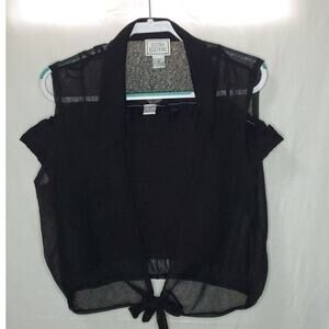 Extra Editions Women’s 2-Piece Black Sheer Crop Top Set Size 3X